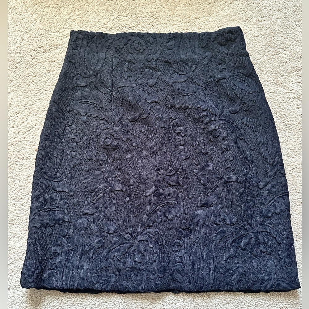 High-Waisted Navy Blue Pencil Skirt